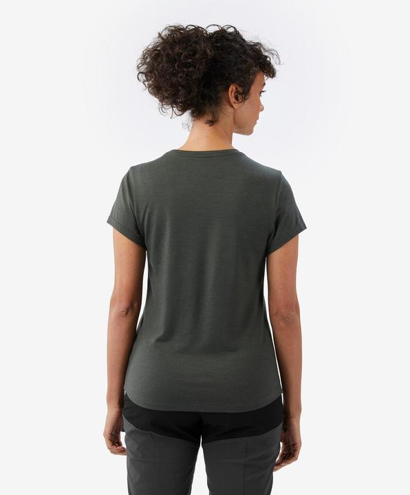 Image du produit Forclaz T-shirt manches courtes 100 % laine mérinos femme, Merino 100% vert (XL)