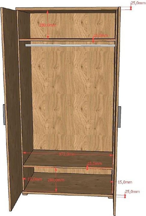 Image du produit Vipack Kleiderschrank Sam (101 cm)