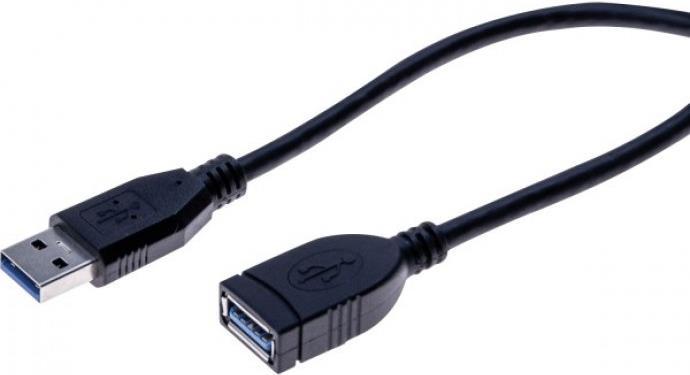 Image du produit Tecline Câble d'extension USB 3.0, USB 3.0 St. A / USB 3.0 Bu. A, noir, 0,5 m Prend en charge les taux de (0.50 m, USB 3.2 Gen 1)