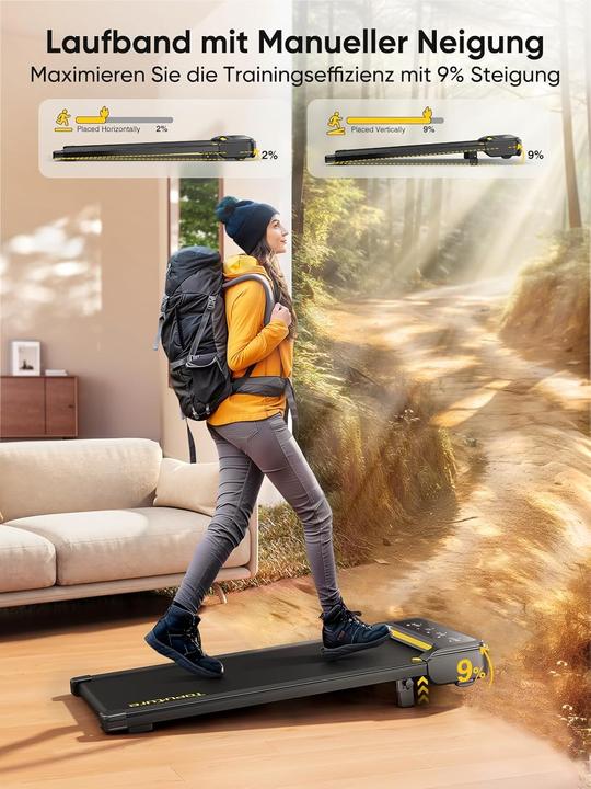 Immagine prodotto Mara Vital Elektrisches Laufband mit Neigung inkl. Fernbedienung und App, keine Montage erforderlich