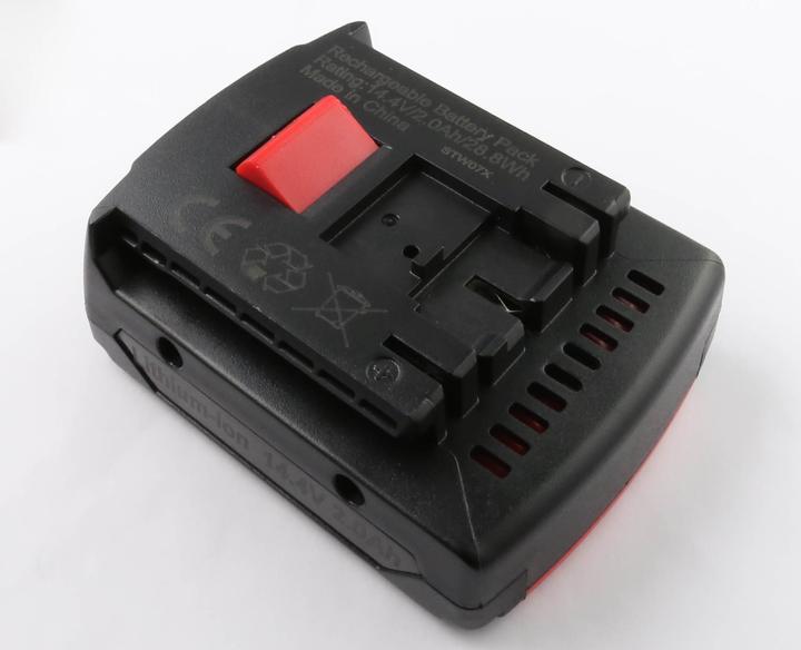 AccuCell Akku passend für Bosch GDR 14,4V-LI, GSR 14,4 VE-2-LI, Li-ion, 14,4V, 2000mAh, 28,8Wh, schwarz (14.4 V)