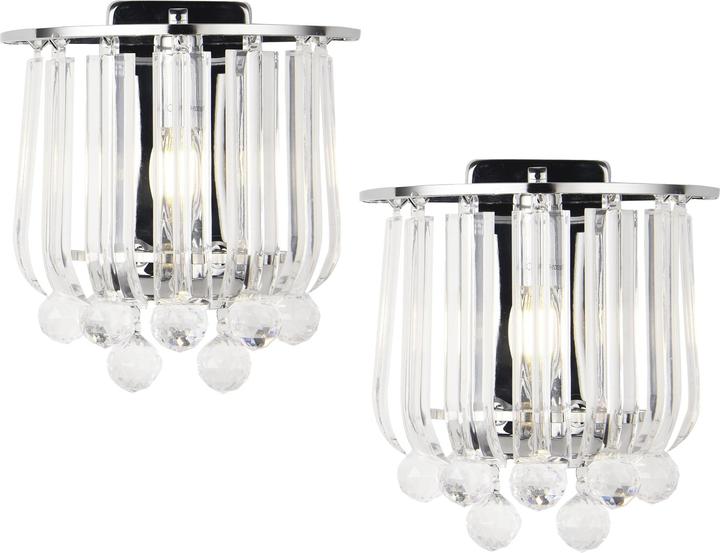 Produktbild Lux.Pro Wandleuchte Alnwick 2er Set E14 Chromfarben (E14)