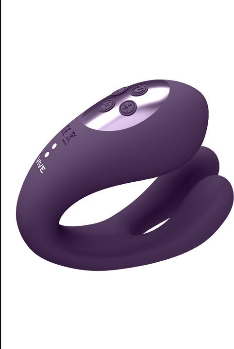 Actual product image Shots Yoko - Triple Action Vibrator Dual Prongs with Clitoral Pulse Wave