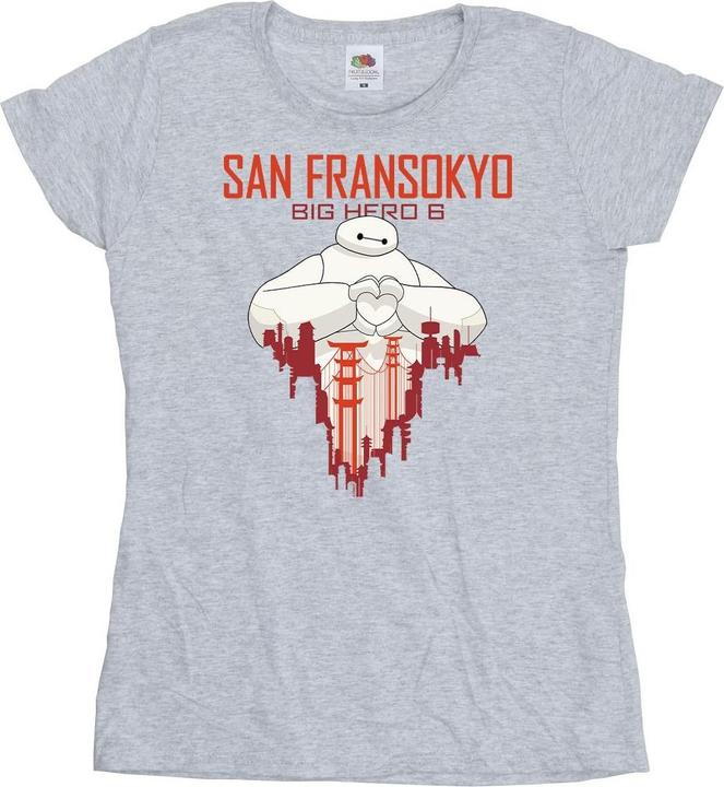 Immagine prodotto Disney Big Hero 6 Baymax San Fransokyo Heart Maglietta Donna (XXL)