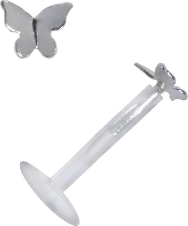 Bijouteria Piercing für Lippe/Tragus (Bioplast, Silber 925)