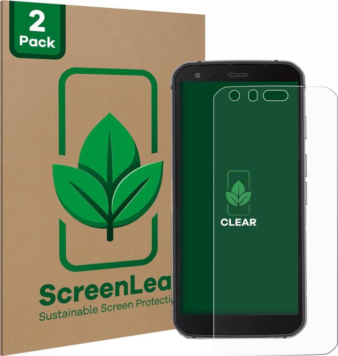 Produktbild ScreenLeaf Schutzfolie nachhaltiger Displayschutz Displayschutzfolie Folie Klar Transparent (2 Stück, Cat S62 Pro)