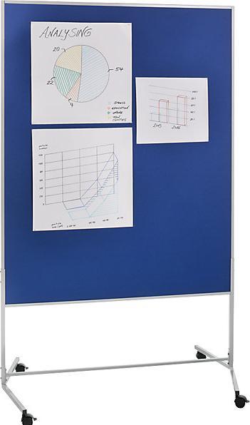 Image du produit eurokraft basic Tableau de conférence mobile, habillage tissu / tableau blanc, l x h 1200 x 1500 (120 x 150 cm)