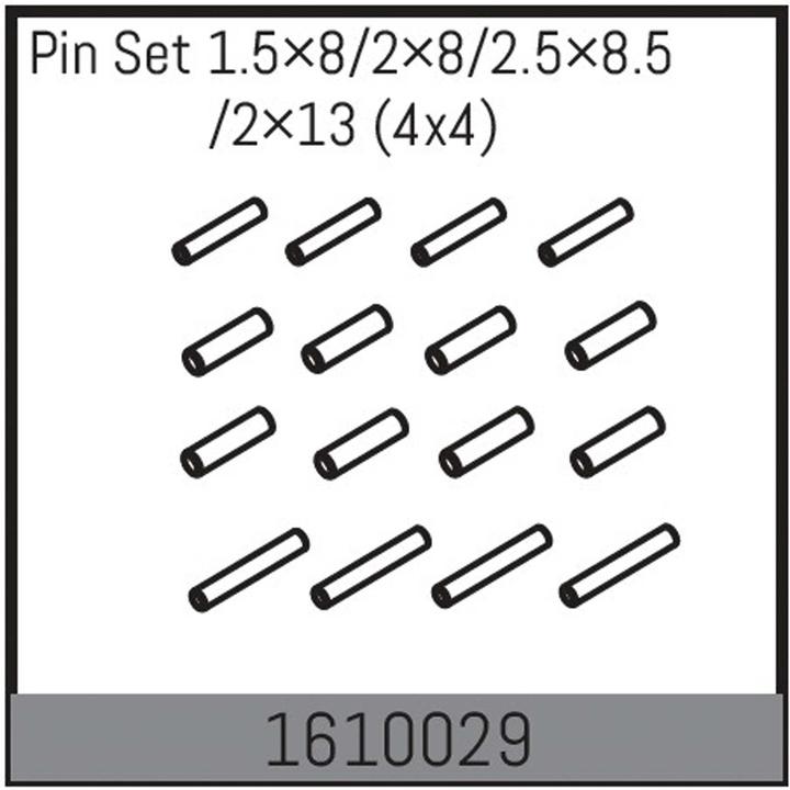 Produktbild Absima pin set 1.5×8/2×8/2.5×8.5/2×13 (4x4)