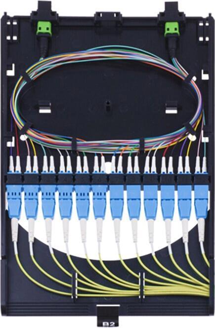 Produktbild BlueOptics HD MPO Kassette 12x LC Duplex UPC 1x MPO 24 Kerne Singlemode A