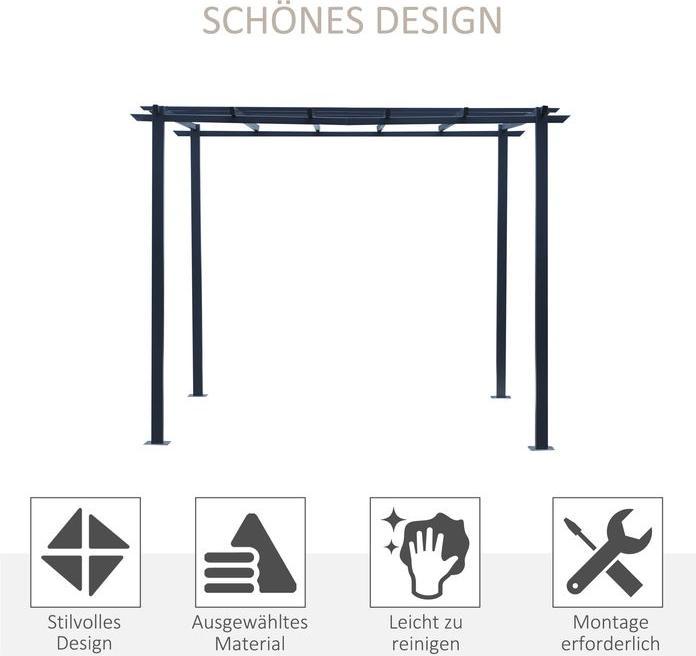Actual product image Swisshandel24 stabiler Rosenpavillon als Rankhilfe wetterfest Metall schwarz 2,97x2,95x2,3m (297 cm, 295 cm)