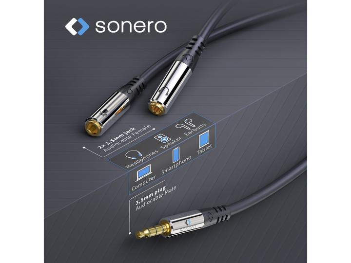 Immagine prodotto Sonero Cavo audio 3.5 mm jack - 3.5 mm jack 0.25 m (0.25 m, Connettore da 3,5 mm (AUX))