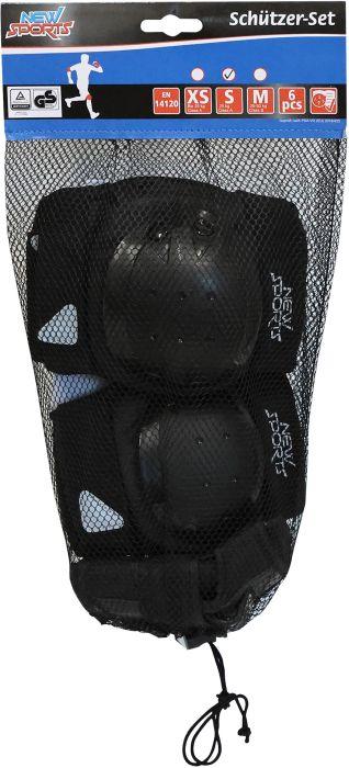 Actual product image New Sports Protector set black, size S up to 25 kg (S, Wrist protectors, Knee pad, Elbow protectors, 6 pieces)