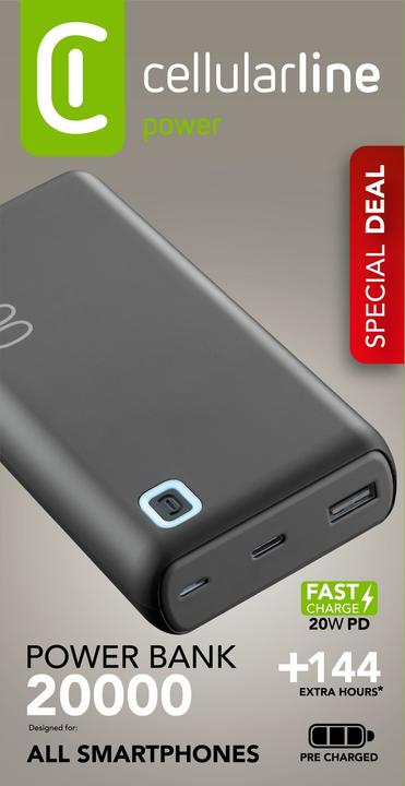 Produktbild Cellularline Essence Turbo 20000 (20000 mAh, 20 W, 74 Wh)
