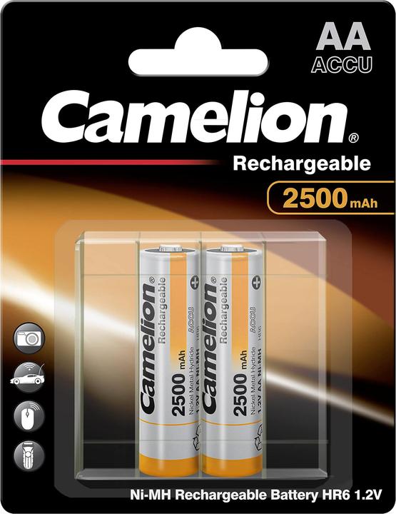 Image du produit Camelion AA/HR6, 2500 mAh, Piles rechargeables Ni-MH, 2 pc(s) (2 pcs, AA, 2500 mAh)