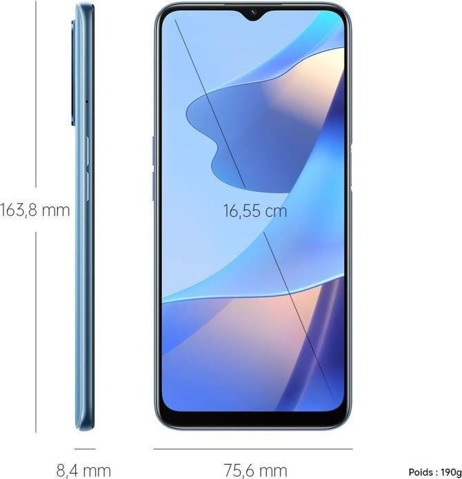Actual product image OPPO A16 (64 GB, Pearl Blue, 6.52", Dual SIM, 13 Mpx, 4G)