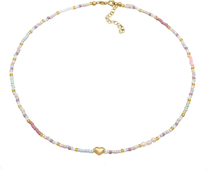 Image du produit Elli Coeur, multicolore, collier de perles (Perles de culture d'eau douce, Pas de pierre, Argent 925 sterling plaqué or, Verre, Plastique, 36 cm)