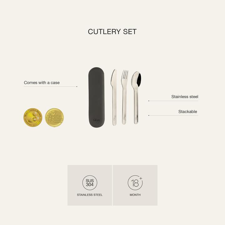 Image du produit Citron Cutlery Set Lemon with Silicon Case Brown