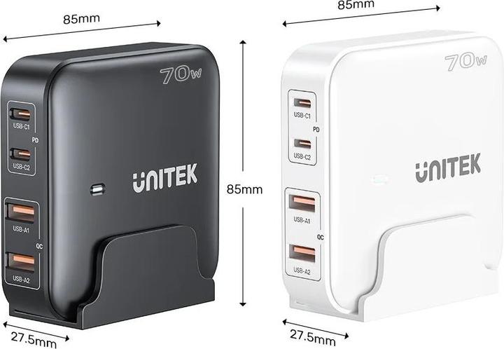 Immagine prodotto Unitek ŁADOWARKA BIURKOWA GAN 70W 2XUSB-A 2XUSB-C (70 W)