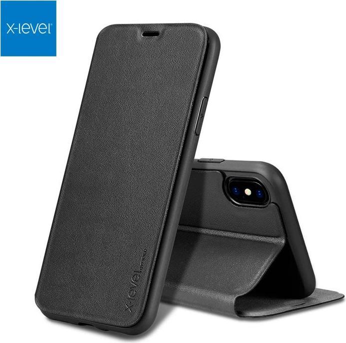 Immagine prodotto X-Level Huawei P30 Lite - FIBColor Flip Etui, Kunstleder, 360° Rundumschutz, Schwarz (Huawei P30 Lite)
