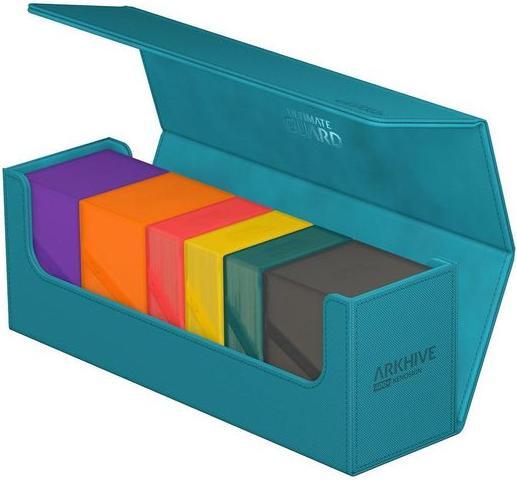 Actual product image Ultimate Guard Card Box XenoSkin Arkhive Monocolor 400+ Petrol Blue