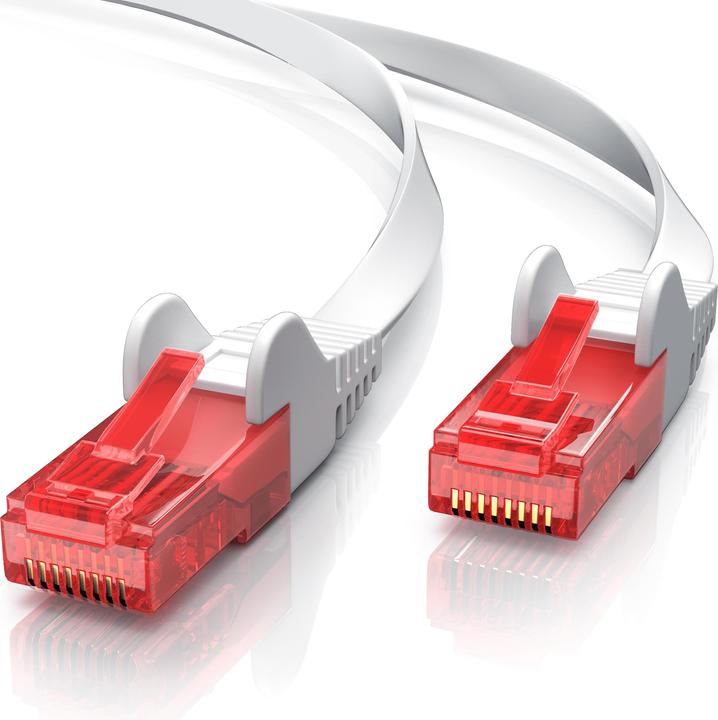 CSL CAT.6 network cable flat - Ethernet Gigabit Lan cable RJ45 - comp. CAT.5 CAT.6 CAT.7 CAT.8 (UTP, CAT6, 10 m)