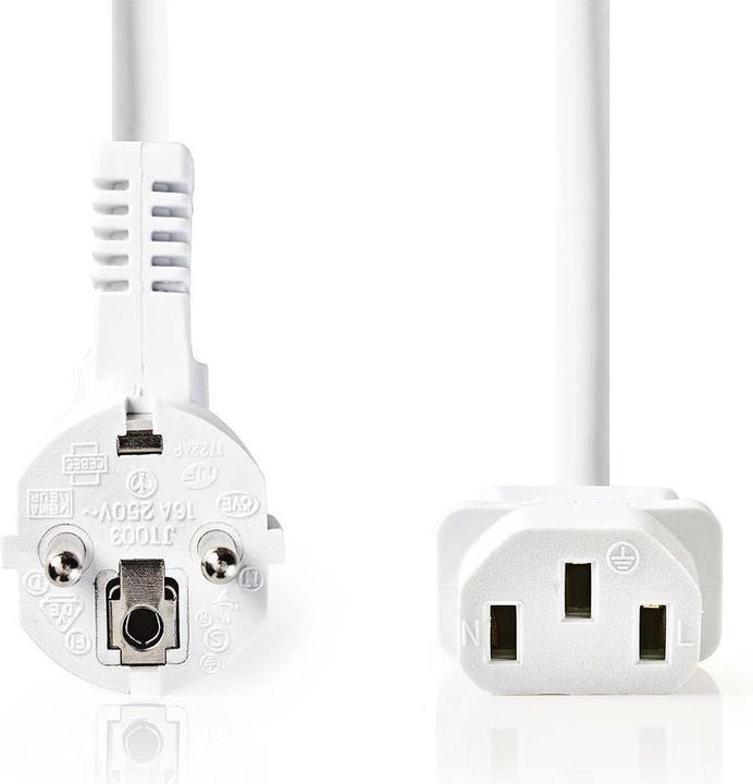 Produktbild Nedis CEGP10000WT100 Netzkabel Schuko-Stecker, angewinkelt - IEC-320-C13 10 m Weiss (10 m)