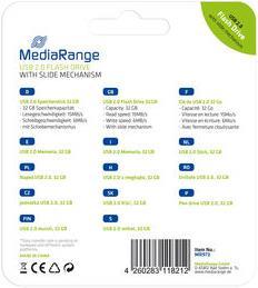 Actual product image MediaRange USB memory stick Color Edition (32 GB, USB-A, USB 2.0)