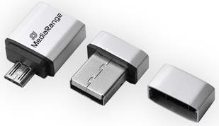 Image du produit MediaRange Nano clé mémoire USB avec adaptateur micro USB (32 Go, Micro USB, USB-A, USB 2.0)