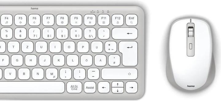 Actual product image Hama Multi-device keyboard and mouse set WKM-500 wireless small white QWERTZ (DE, Wireless)