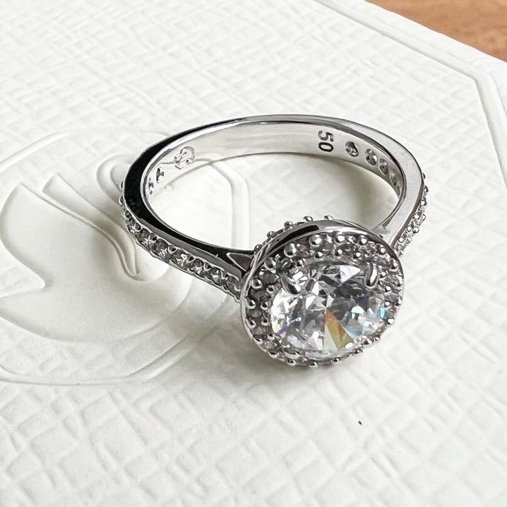 Actual product image Swarovski Constella Cocktail Round Pavé Ring Silver (50)