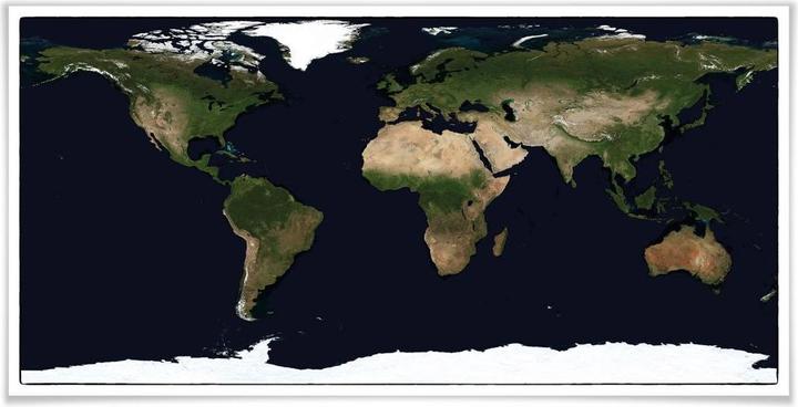 Produktbild Trenddeko Weltkarte - Satellitenaufnahme (60 x 30 cm)