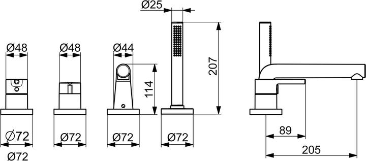 Produktbild Hansa HANSAVANTIS Style Wannenarmatur, Ausladung 205 mm, 54719007