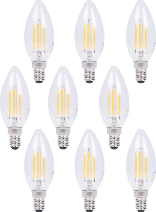 Produktbild Casativo 9er-Set LED-Filament-Kerzenlampe, C35, E14, 400 lm, 4 W, 2500 K, warmweiss (E14, 400 lm, 9 x, F)