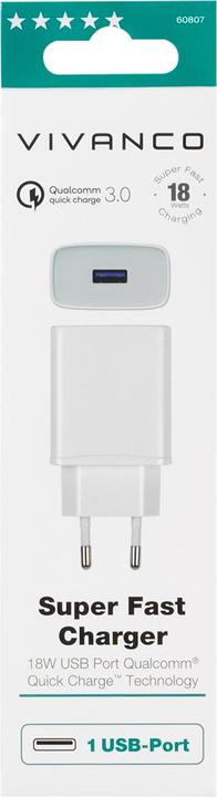 Produktbild Vivanco Handy Super Fast Charger, Quick Charge 3.0 18 W (18 W)