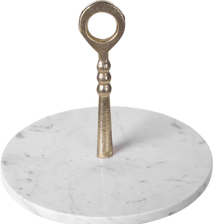 Produktbild Beliani Etagere Marmor weiss / gold 2-stöckig 50 cm TARUM