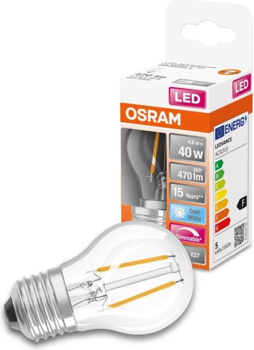 Produktbild Osram Led Retrofit Classic P (E27, 4.80 W, 470 lm, 1 x, F)