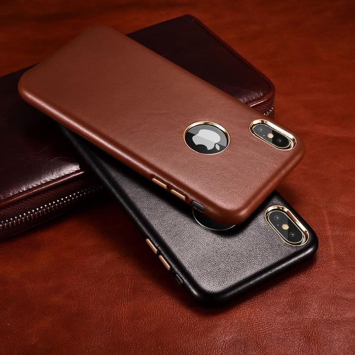 Produktbild Xoomz iPhone XS Max Case Real Lamb Leather Brown (Apple iPhone XS Max)