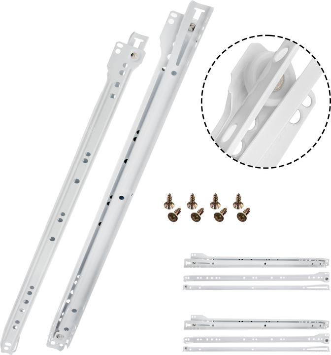 Produktbild Helpmate Rollschubführung 450 mm, Teilauszug, 2 Paar