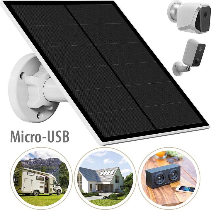 Actual product image Revolt Universal solar panel for battery IP cameras (5 W, 0.29 kg)