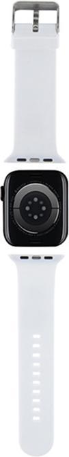 Immagine prodotto Karl Lagerfeld Pasek KLAWLSLKCNH Apple Watch 42/44/45mm biały/cinturino bianco 3D Rubber Karl&Choupette H (Silicone, Acciaio)