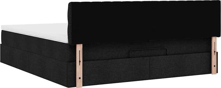 Produktbild VidaXL Ottoman-Bett mit Matratze Schwarz 160x200 cm Stoff (160 x 200 cm)
