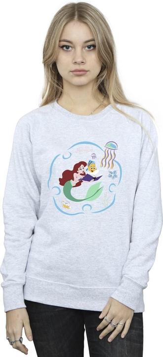 Actual product image Disney Womens/Ladies The Little Mermaid Reading A Book Sweatshirt (XXL)