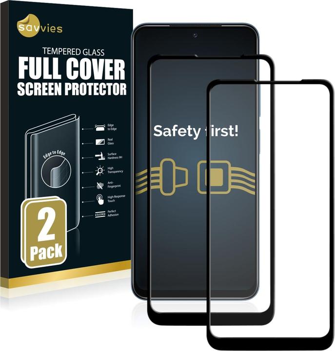 Immagine prodotto Savvies Protezione dello schermo in vetro blindato a schermo intero (2 Pezzo/i, Xiaomi Redmi Note 11)