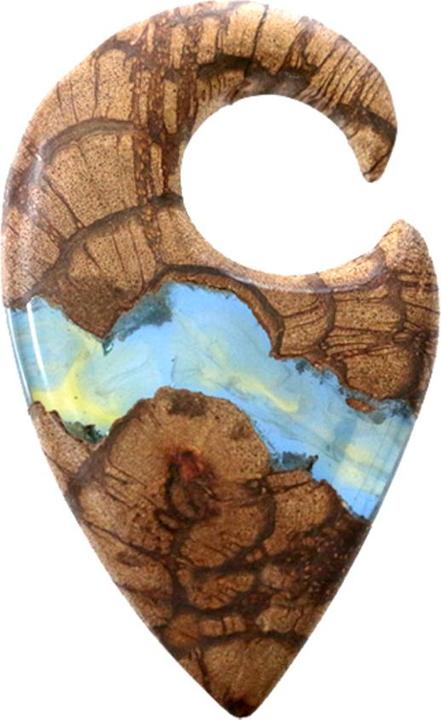 Immagine prodotto Star Piercing Ohrgewicht Spirale Nebel Epoxy transparent aus Liana Holz (senza ottone, Organico)