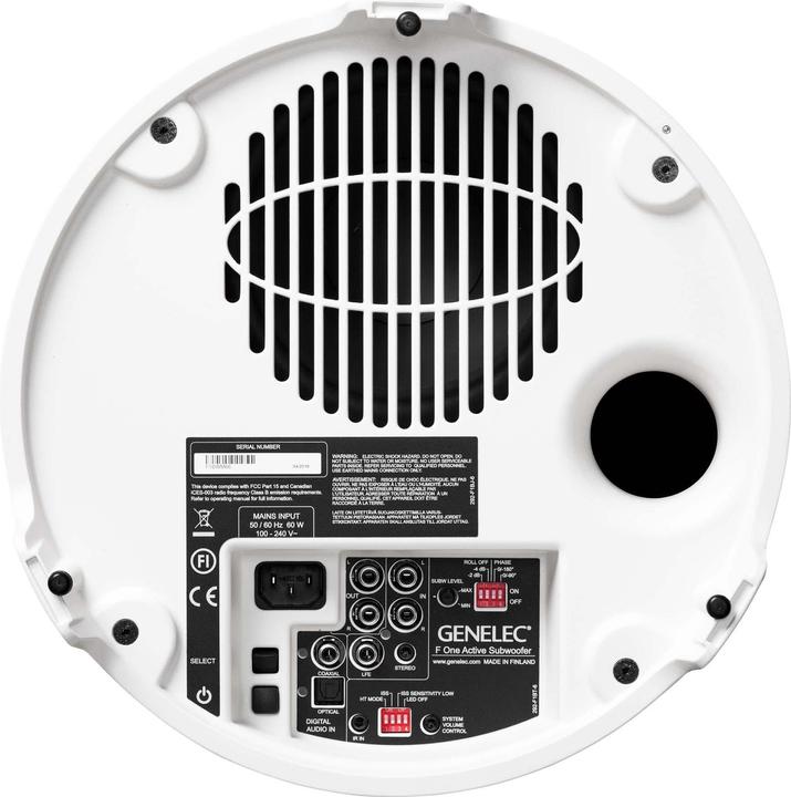 Image du produit Genelec Caisson de basses F One - 40 Watt, blanc (1 pièce, 40 W)