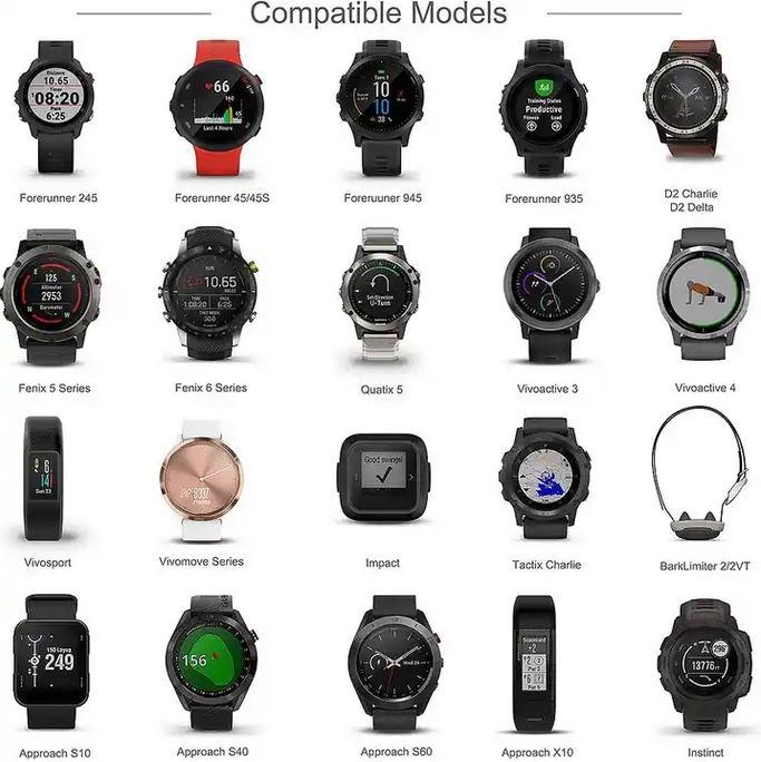 Produktbild PhoneLook Ladekabel für Garmin Smartwatches USB-Kabel 1M für Forerunner, Fenix, Vivosport, Approach u.a.