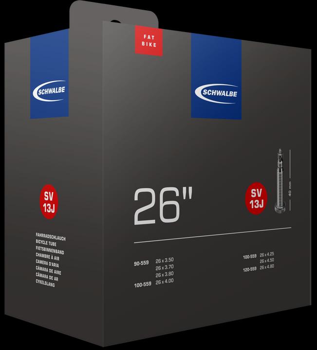 Actual product image Schwalbe No.13J Fatbike tube 26" (Presta (SV), 26", 40 mm)