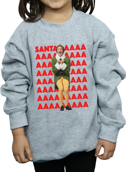 Actual product image Elf Girls Buddy Santa Scream Sweatshirt (116)
