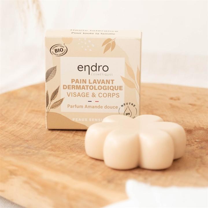 Produktbild Endro Dermatologische Waschpflege für Gesicht & Körper Süssmandelduft fest (Hartseife, 85 ml)