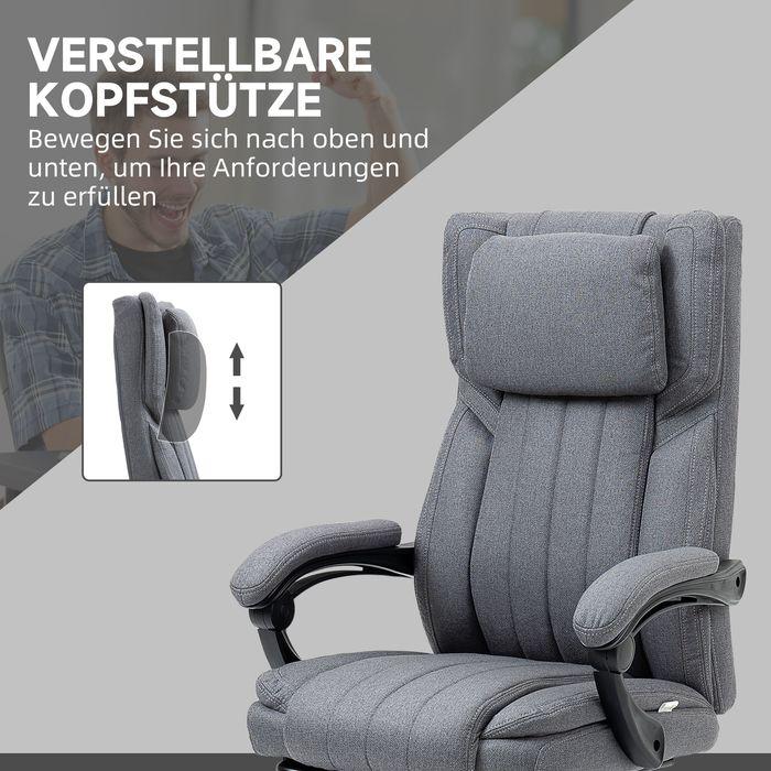 Image du produit Swisshandel24 Siège de bureau avec 5 modes de massage, ergonomique, avec fonction inclinable, repose-pieds